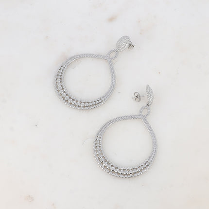 Boucles pendantes - 2 empiècements, effet bulle et pièce ajourée