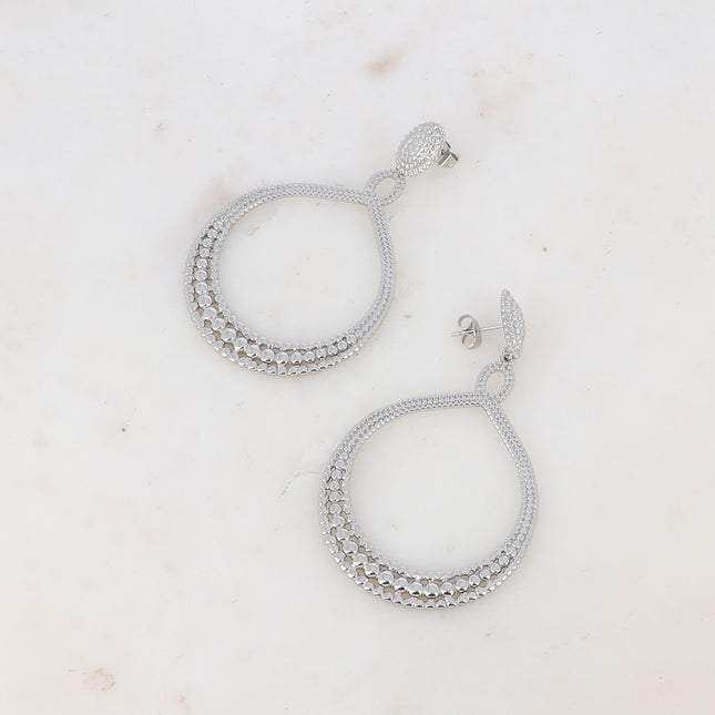 Boucles pendantes - 2 empiècements, effet bulle et pièce ajourée