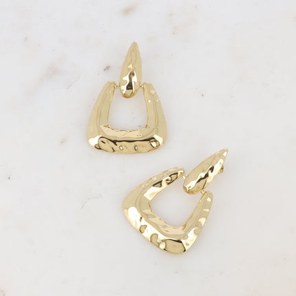 Boucles pendantes - formes géométriques martelés