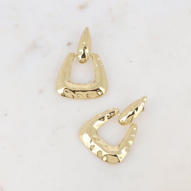 Boucles pendantes - formes géométriques martelés