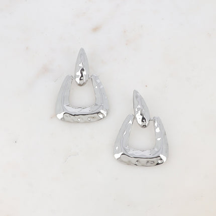 Boucles pendantes - formes géométriques martelés