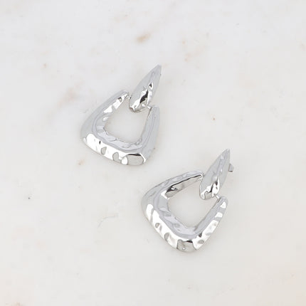Boucles pendantes - formes géométriques martelés
