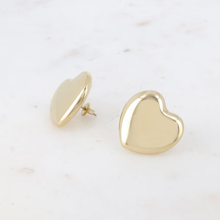 Boucles puces Odélia - gros coeur 25mm