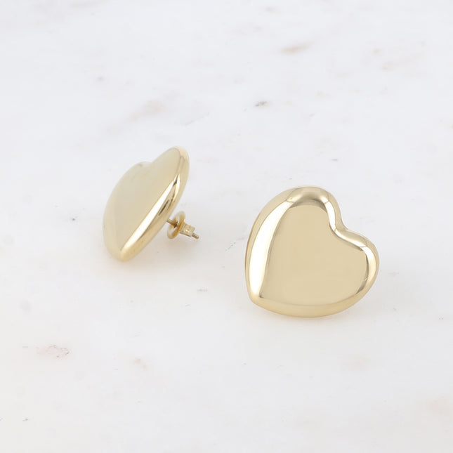 Boucles puces Odélia - gros coeur 25mm