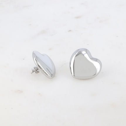 Boucles puces Odélia - gros coeur 25mm