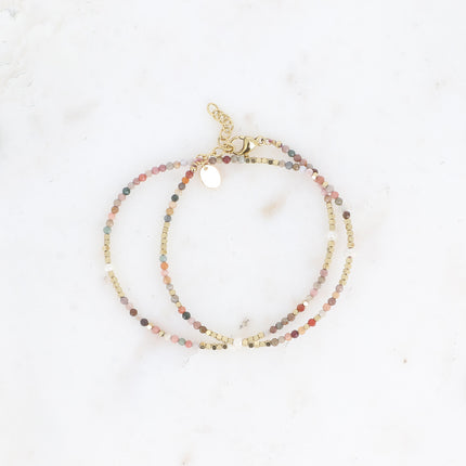 Bracelet 2 tours/Choker Bracélina avec pierres naturelles