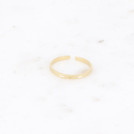 Bague fine - anneau lisse et strié