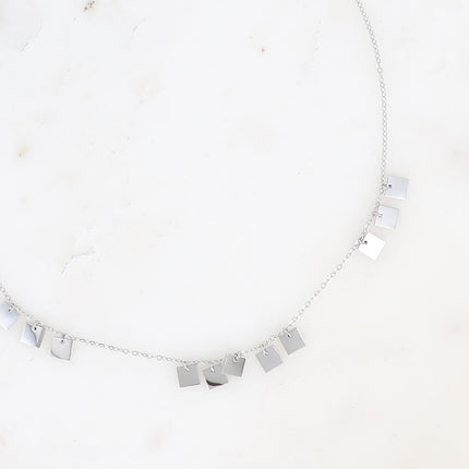Collier - pampilles carrées plates