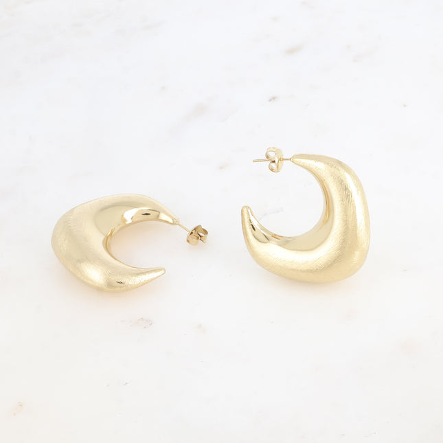 Kecy Creole earrings - square domed and brushed ring 38x38mm