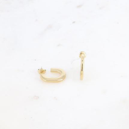 Creole earrings - flat oval ring 15x21mm