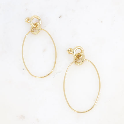 Dangle earrings - large, thin oval rings 41x68 mm