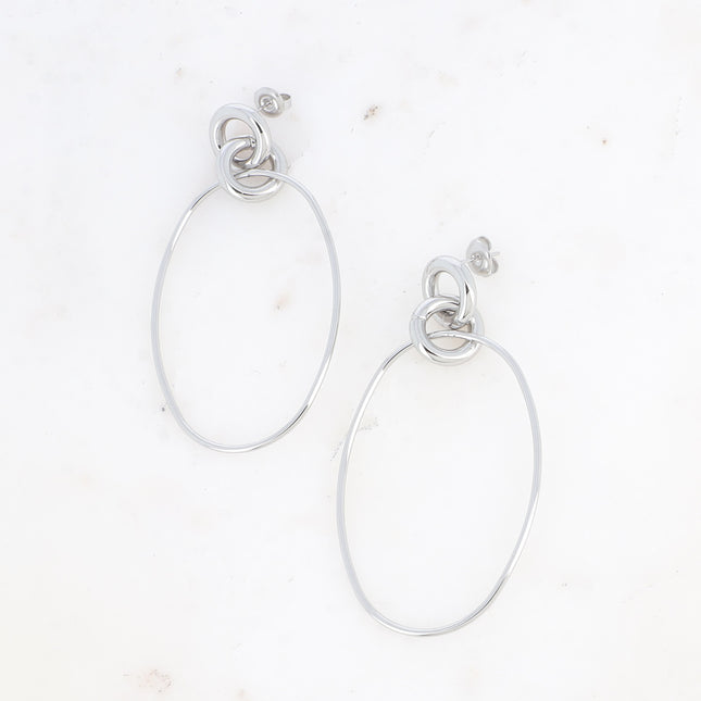 Boucles pendantes - grands anneaux ovales fins 41x68 mm