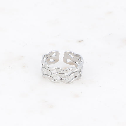 Bague - formes ondulées et ajourées