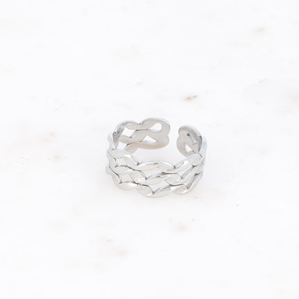 Bague - formes ondulées et ajourées