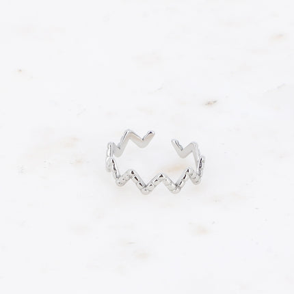 Bague fine - zigzag strié