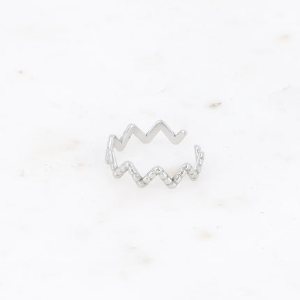 Bague fine - zigzag strié