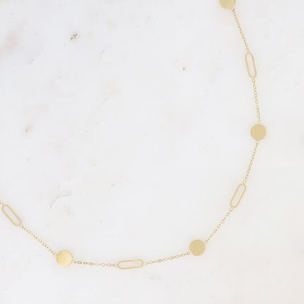 Collier Akasya - pastilles rondes et ovales allongés ajourés