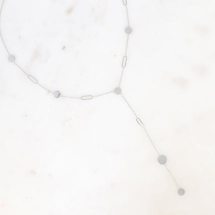 Collier Akasya Y - pastilles rondes et ovales allongés ajourés