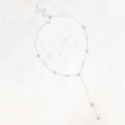 Collier Akasya Y - pastilles rondes et ovales allongés ajourés