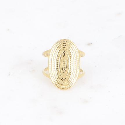 Bague large Blandine - grand ovale texturé