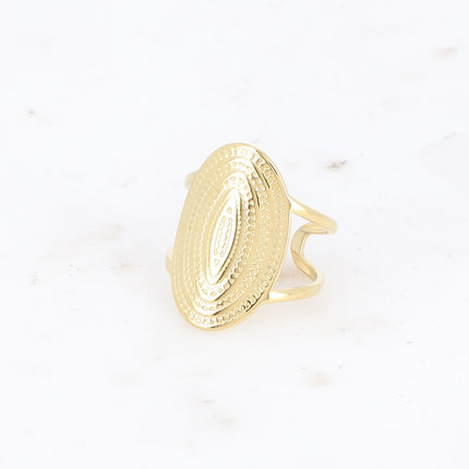 Bague large Blandine - grand ovale texturé