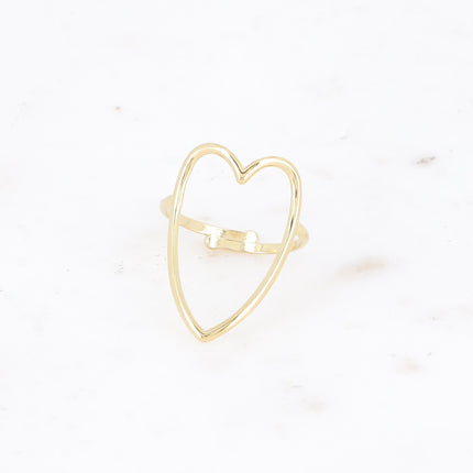 Bague - grand coeur fin ajouré