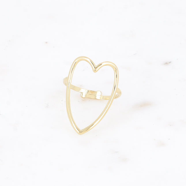Bague - grand coeur fin ajouré
