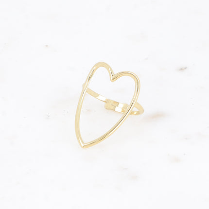 Bague - grand coeur fin ajouré