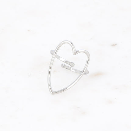 Bague - grand coeur fin ajouré