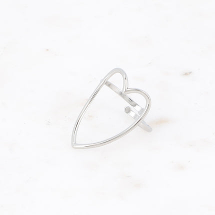 Bague - grand coeur fin ajouré