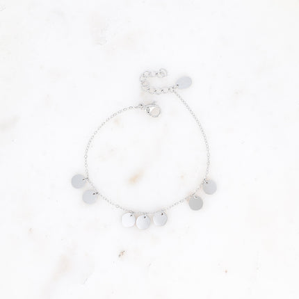 Bracelet - pampilles rondes plates