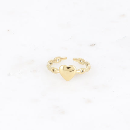 Bague - anneau maille et coeur