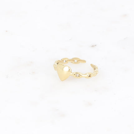 Bague - anneau maille et coeur