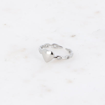 Bague - anneau maille et coeur