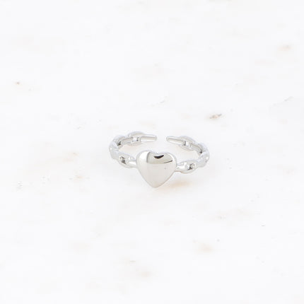 Bague - anneau maille et coeur