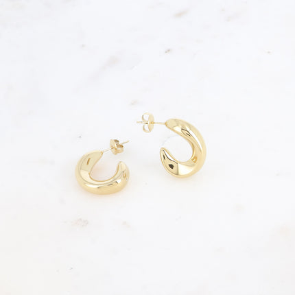 Creole earrings - wavy shape 17x23mm