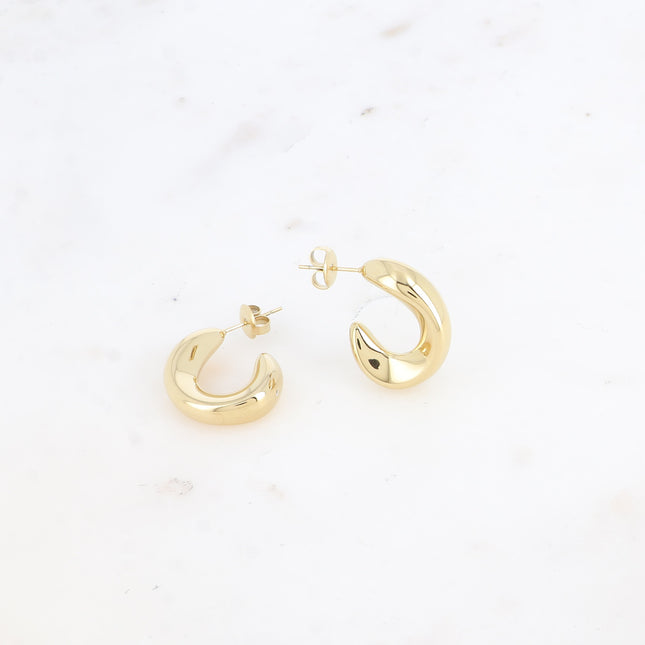 Creole earrings - wavy shape 17x23mm
