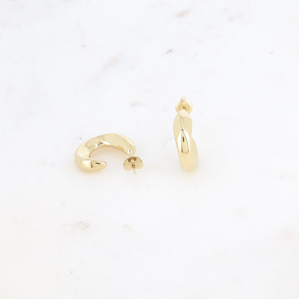 Creole earrings - wavy shape 17x23mm