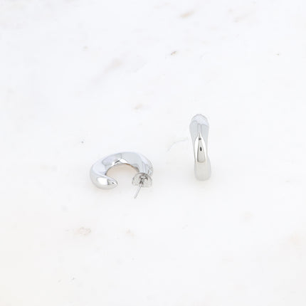 Creole earrings - wavy shape 17x23mm