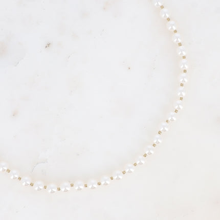 Collier - grosses perles de résine blanche