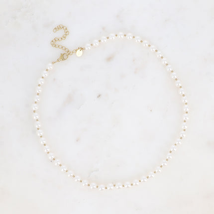 Collier - grosses perles de résine blanche
