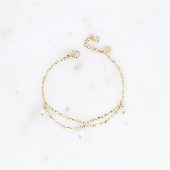 Bracelet Selena - perles et perles d'eau douce, chaînes pendantes