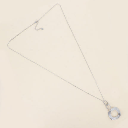 Sautoir - pendentif 3 anneaux texturés et striés