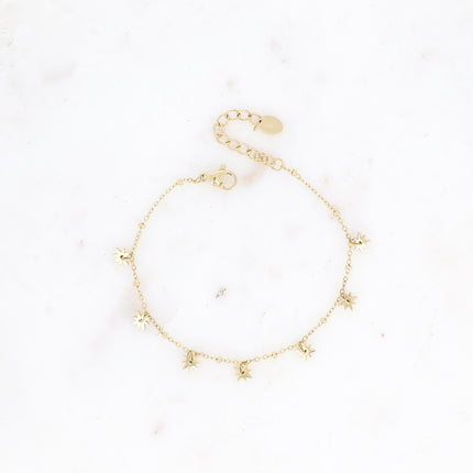 Bracelet - pampilles étoiles et chaîne avec boules