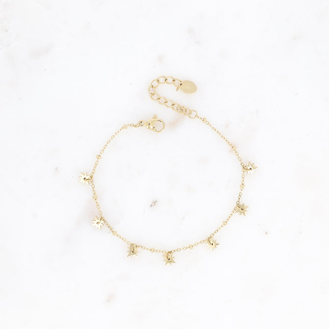 Bracelet - pampilles étoiles et chaîne avec boules