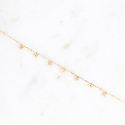 Bracelet - pampilles étoiles et chaîne avec boules