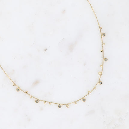 Collier Teyssa - boules et cristaux taillés