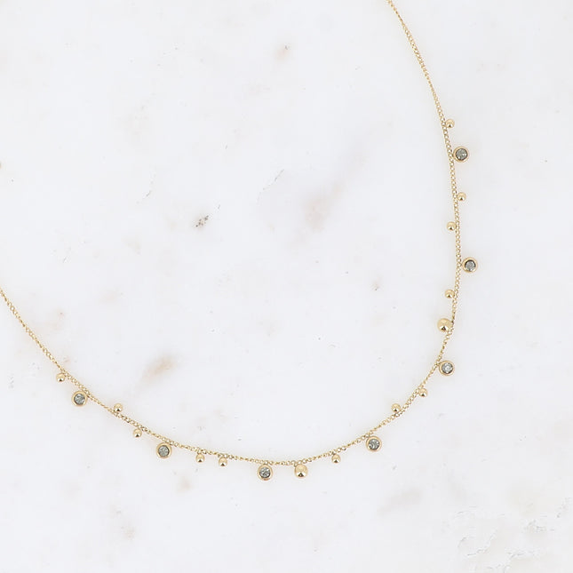 Collier Teyssa - boules et cristaux taillés