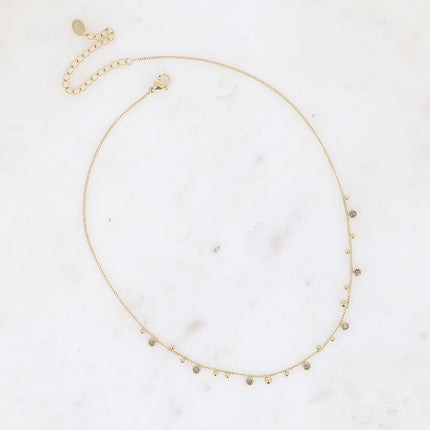 Collier Teyssa - boules et cristaux taillés