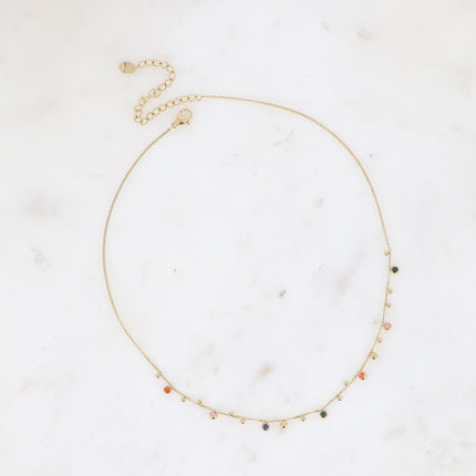 Collier Teyssa - boules et cristaux taillés